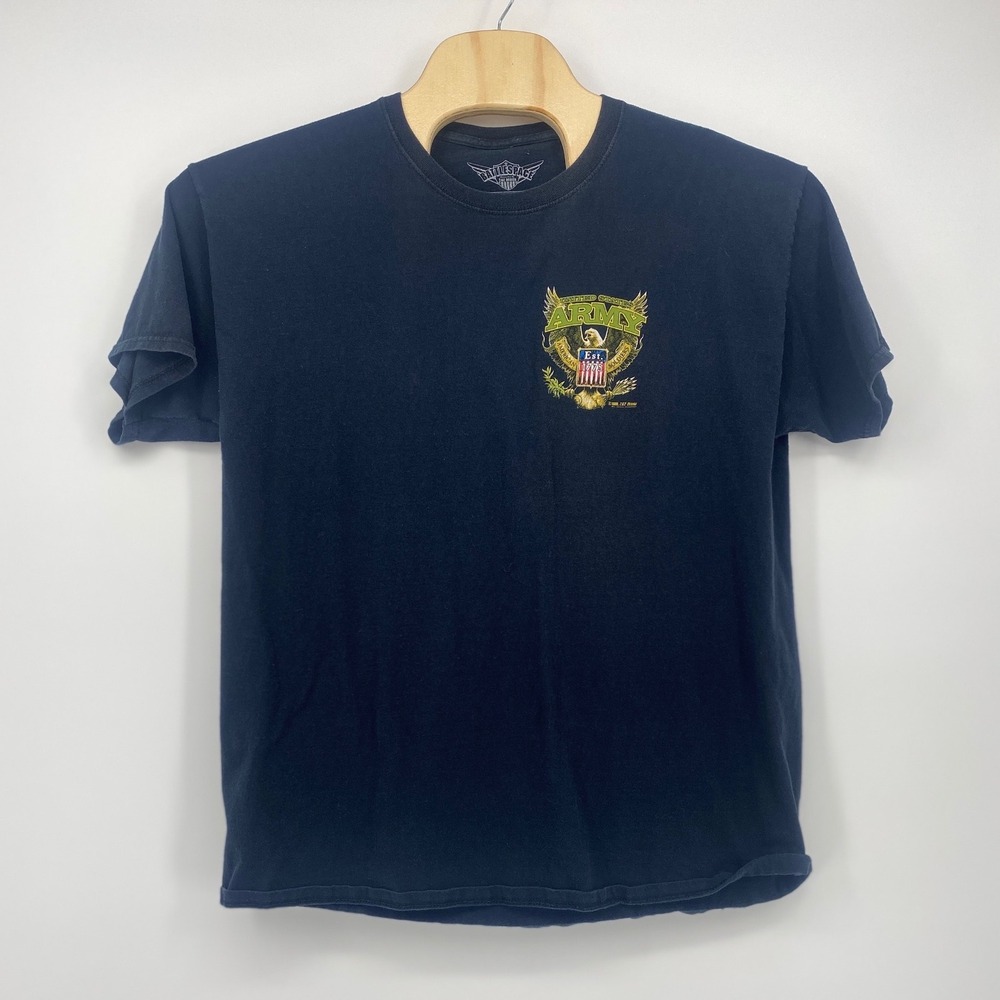 7.62 Design US Army Eagle Graphic T-Shirt Mens XL Black Military Est 1775 Cotton